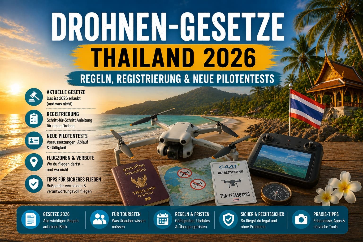 Drohnen-Gesetze Thailand 2026: Regeln, Registrierung & neue Pilotentests